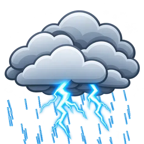Icône animée d’orages et de pluies pour Station Météo