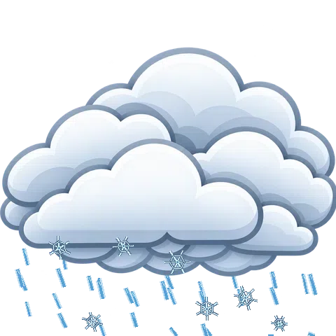 Icône animée de pluie et neige