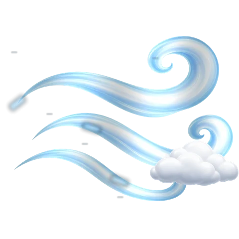 Icône animée de vent et de nuages